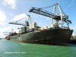 ID 348 PRESS (1973/41814grt/IMO 7218383, ex-BERLIN EXPRESS, REMUERA BAY, REMUERA) loading in Auckland, NZ before her final northward voyage and subsequent scrapping.